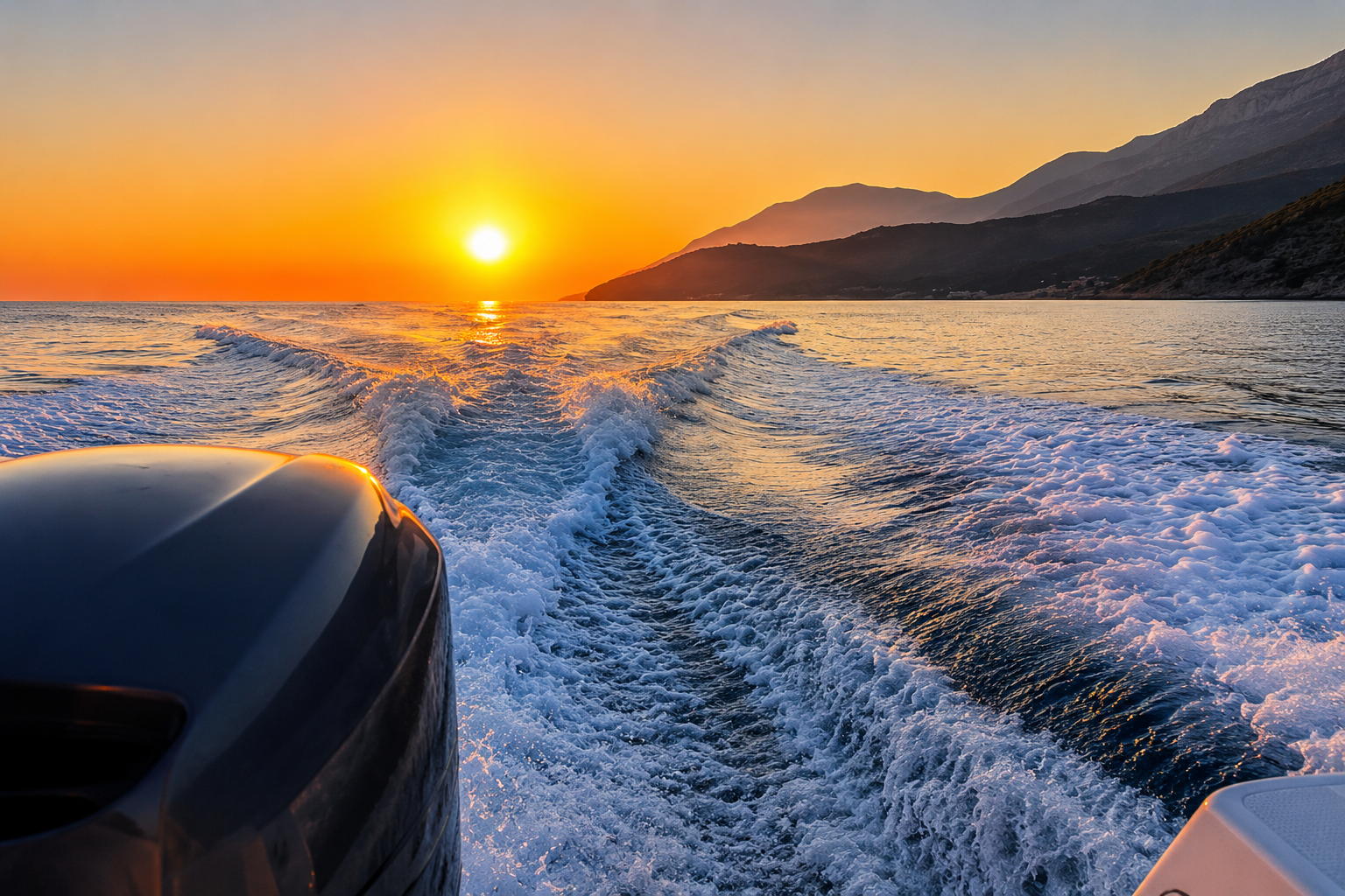 Himarë coastline from a boat