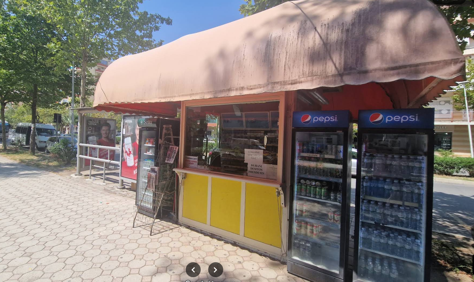 Google Maps showing the Vlorë bus station on Rr. Kosova