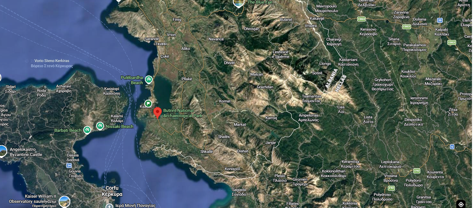 Butrint archaeological site near Ksamil